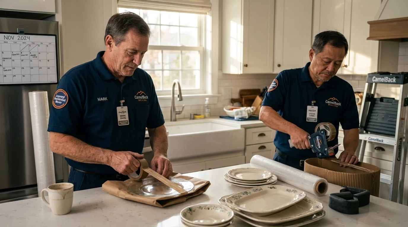 Professional crew packing kitchen dishware in Tooele, UT
